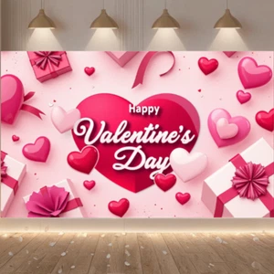 Valentine's Day Theme Love Heart Party Decor Love Heart Photography Background - Picture 1 of 14