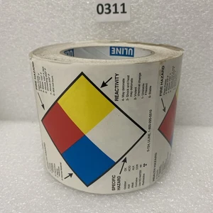 500 Per Roll - ULINE S-724 Right to Know Label - 4" x 4" Stickers - Picture 1 of 5