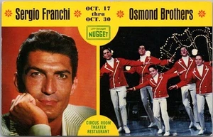 Postal publicitaria vintage de RENO, Nevada NUGGET HOTEL / Osmond Brothers / Sergio Franchi - Imagen 1 de 2