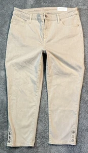 Jeans donna ragazza crop Chico’s nuovo con etichette 10 così dimagranti grigio chiaro marrone chiaro - Foto 1 di 11