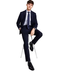 Kenneth Cole Reaction Men Slim-Fit Ready Flex Stretch Fall Suits (Navy, 42S/35W) - Picture 1 of 5