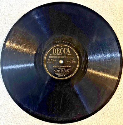Bing Crosby 78rpm Single 10-inch Decca Records #23778 White Christmas - Imagem 1 de 3