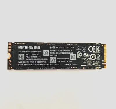 Intel 760p Series SSDPEKKW020T8 2.0TB NVMe M.2 SSD Solid State Drive - Image 1 of 2