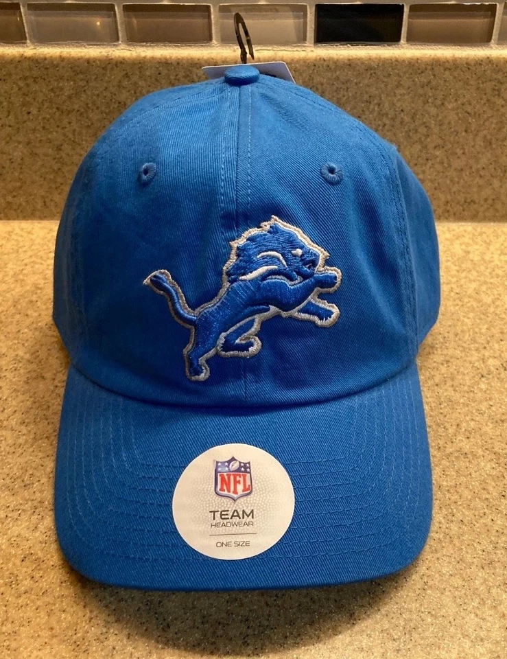 Detroit Lions NFL Genuine One Size Adjustable Baseball Cap Hat Blue Lion