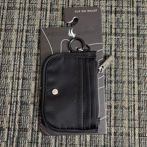 Indigo Supply Clip-On Geldbörse Canvas schwarz 5x3,5 in kleiner Tasche neu mit Etikett - Bild 1 von 3
