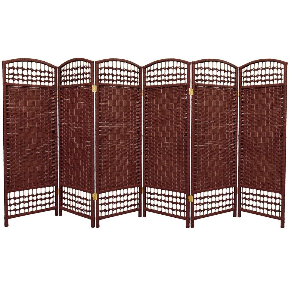 Pantalla Plegable Tejido de Fibra Corta de 4 Pies - Rojo Oscuro - 6 Paneles Foto 1 de 1