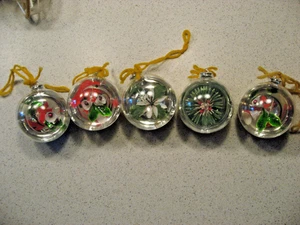 Vintage Bradford palla infrangibile diorama floreale decorazioni natalizie circa 2,75"D - Foto 1 di 7