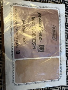 Vintage St Michael Micromesh Seamfree Nylon Stockings 1960s - 10 Sandalfoot - Picture 1 of 2