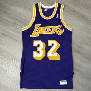 MAGIC JOHNSON Los Angeles Lakers Jersey Sand Knit Authentic 40 Medium Vintage - Picture 1 of 8