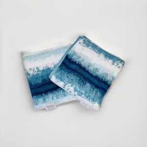 Juego de 2 toallas de baño de lujo HILO COMÚN NUEVO CON ETIQUETAS AZUL OMBRE 100 % algodón - Imagen 1 de 3