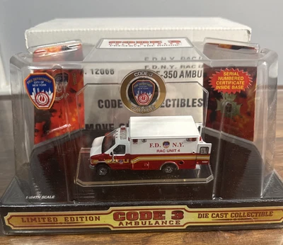 Code 3 Collectables F.D.N.Y Rac Unit Ford E-350 Ambulance 12068 New in Box - Image 1 of 4