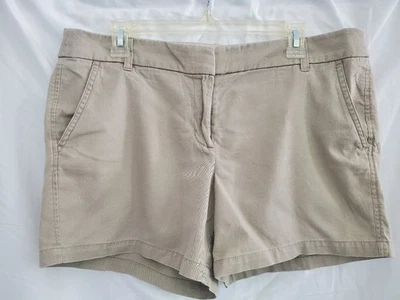 J. Pantalones cortos Crew para mujer beige tostado 100 % algodón tiro 4" talla 12 Foto 1 de 4