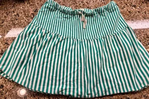 Mini Boden Green Stripe Skirt Skort 9-10 adjustable waist, Built In Shorts *Read - Picture 1 of 8