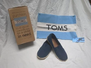TOMS Jóvenes Niños Alpargata Estilo Clásicos Azul Marino Verano Playa Lona Zapatos - Reino Unido 12 - Imagen 1 de 10