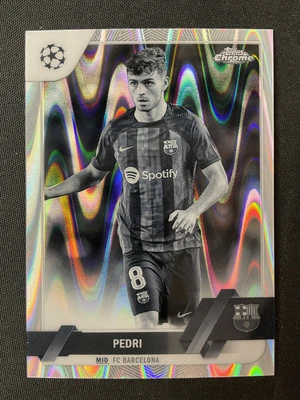 2022-23 Topps Chrome UEFA Champions League #136 Pedri Black & White RayWave - Image 1 of 2
