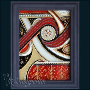 Ukrainisches Volk Trypillian Gemälde auf Glas Handarbeit Wanddekoration 11x14 cm - Bild 1 von 4