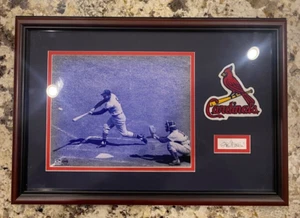 STAN MUSIAL Cardinals HOF Framed 8x10 Photo Display Patch Signed Cut COA - Picture 1 of 6