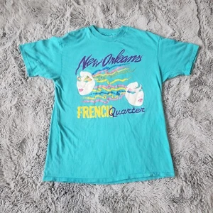 Vintage French Quarter New Orleans Tourist Single Stitch Medium T Shirt - Picture 1 of 6
