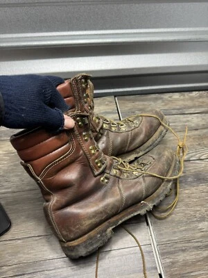 Botas de Trabajo Mont Blanc De Colección Para Hombre Cuero Marrón Montañista Senderismo Talla 10.5 D Foto 1 de 4