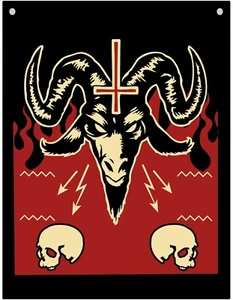 Baphomet - Dios con cuernos, cabra, satán, demonio, gótico - letrero de metal para interior/exterior  - Imagen 1 de 1
