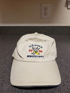 2006 US Open WInged Foot Hat Cap Light Tan USGA Member Cotton Adjustable - Picture 1 of 6
