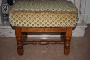 Vintage Holz Hocker Ottomane 50 60er LxBxH 58x41x44 Eiche Gut - Bild 1 von 5