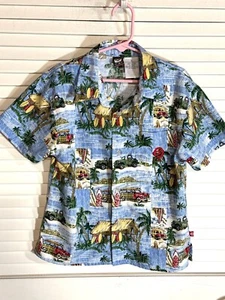 Ocean Pacific Button Down Shirt Kids Boys 6 Retro Tropical Beach OP EUC - Picture 1 of 9