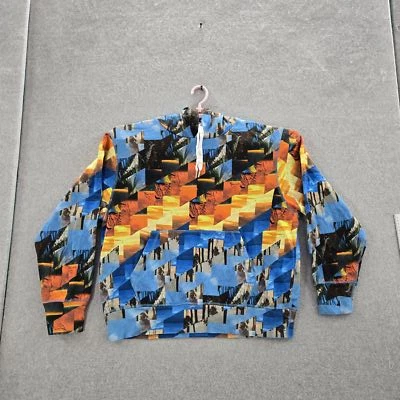 Sudadera con Capucha Rag & Bone Hombre XL Azul Geométrico Playa Foto Gráfico Pullover Foto 1 de 4