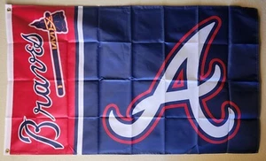 Bandera de béisbol Atlanta Braves MLB 3x5 pies con ojales - Imagen 1 de 2