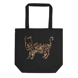 "Pussywhipped" Eco Tote Bag, Kitten Logo, Tiger Print - Picture 1 of 3