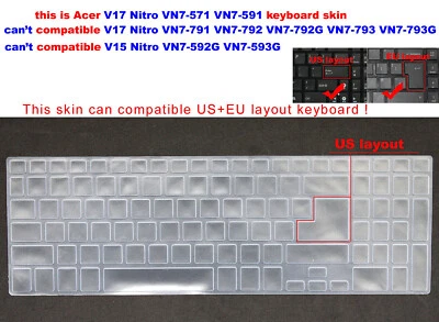 Keyboard Skin Cover for Acer Aspire V15 Nitro,VN7-571G,VN7-571,VN7-591,VN7-591G - Image 1 of 4