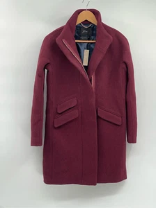 J. Crew Coat Stadium Nello Gori Women 00 Heather Fire Red Maroon Cocoon New - Picture 1 of 12