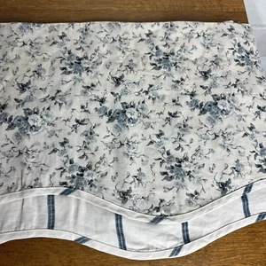 Waverly Fairhaven Chambray Fairfield Blue White Floral 14" x 78" roses Valance - Picture 1 of 6