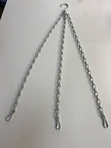 Ersatz 3 Strang Hängekorb BZP Metallketten 16" 18" Glockenspiel Feeder Lampe - Bild 1 von 16