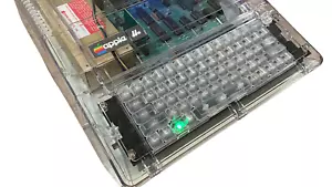 MacEffects Chrome / Clear Mechanical Keyboard for Vintage Apple IIe Computer - Bild 1 von 2