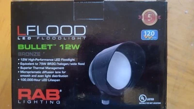 RAB BULLET12A LED Fixture 12W 5000K Single Lamp Bullet Bronze Light 19891 - Image 1 of 4