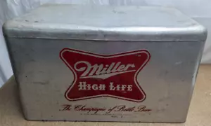 Portaghiaccio birra vintage Miller High Life Cronstroms metallo alluminio refrigeratore - Foto 1 di 11