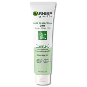 Garnier Green Labs Pore Perfecting 3 in 1 Cleanse Exfoliate Mask Canna-B 130mL - - Picture 1 of 6