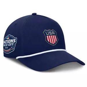 USA 4 NATIONEN FACE-OFF MARINEBLAU A-RAHMEN VERSTELLBARE MÜTZE - Bild 1 von 4