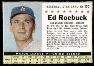 Post Cereal 1961 #170 Ed Roebuck en muy buen estado - Imagen 1 de 2