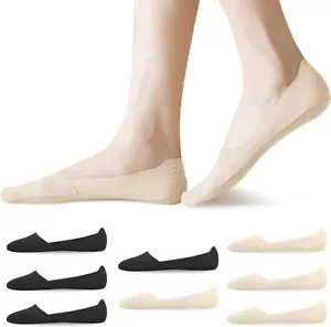 8 Pairs Thin No Show Socks - Womens Low Cut Liner Non Slip Invisible Flat Cotton - Picture 1 of 18