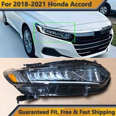 Halogen LED Headlight Assembly 33100TVAA01 for 2018 2020 Honda Accord Right Side - Image 1 of 4