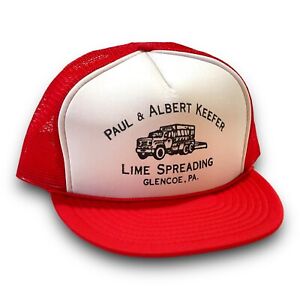 Vintage Paul & Albert Keefer Lime Spreading Snapback Hat 90s Trucker Cap Glencoe