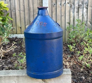 Vintage Industrial BD COS Metal Fuel Can Chemical Drum Oil Can  Mancave Retro - Picture 1 of 8