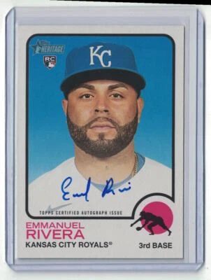 2022 Topps Heritage High # Emmanuel Rivera Autograph Kansas City Royals #ROA-ER - Image 1 of 2