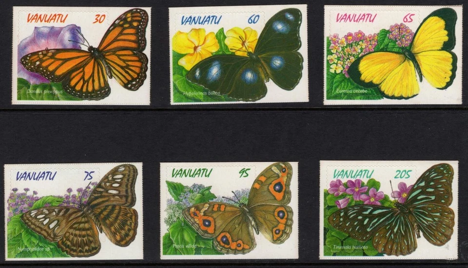 VANUATU - 1998 'BUTTERFLIES' Set of 6 Self Adhesive MINT [D8587] - Изображение 1 из 1