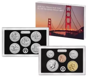 2018 S US Mint Silver Reverse Proof Set - 10 Coins w/ Box & COA - Picture 1 of 2