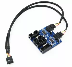 Motherboard P/O Internal 4-port USB 9-pin Expansion Card & 2-port USB 2.0 HUB - Picture 1 of 4