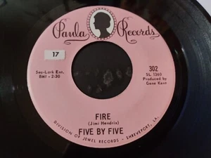 Five By Five – Fire / Hang Up VG++ Original 45RPM Paula 302 Record 1968 GARAGE - Imagen 1 de 2
