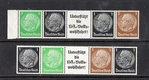 2 MINT STRIPS OF DEUTSCHES REICH, (HINDENBURG), 1933, MNH/MVLH,(See Scan) - Picture 1 of 2